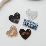 Pendentif coeur 39x45 mm plexiglass - effet miroir - Père[fect] - Gris x1